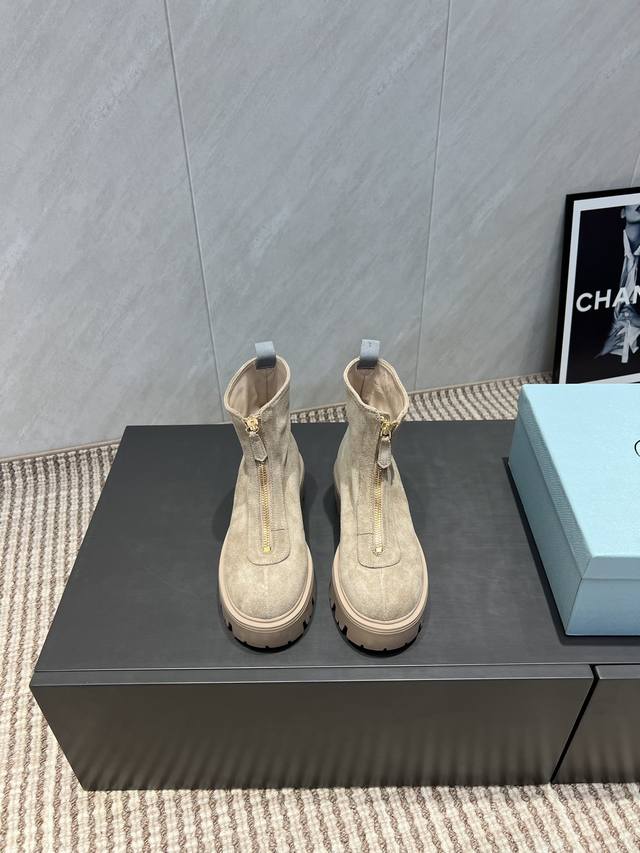 Factory: Exclusive top version prad*A2025Vs early autumn new boots series triang