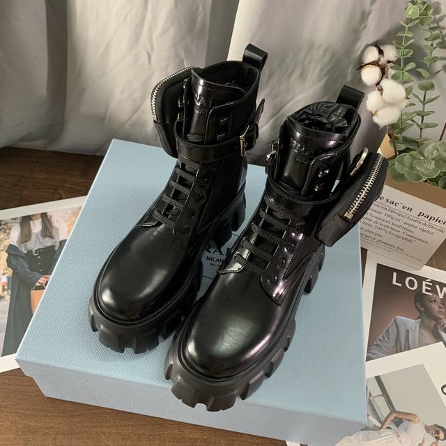 A new early spring arrival from prad! Classic boot silhouette with a British co