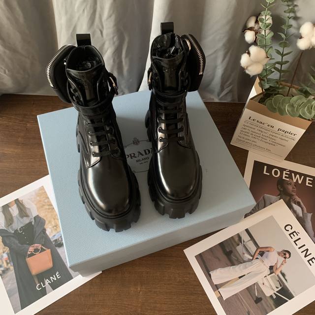 A new early spring arrival from prad! Classic boot silhouette with a British co