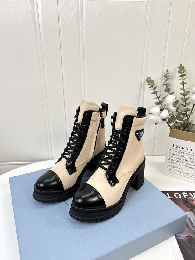 Sss relaunches Prada's latest high-heeled ankle boots, . Prada's spring morning