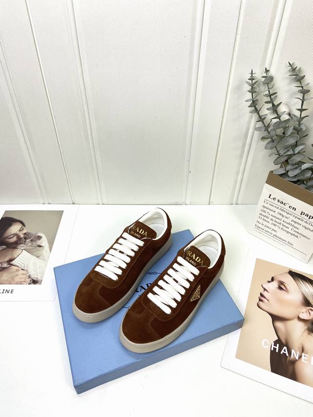 Male 20 prad-A Prada Vs Spring Classic Couple Casual Shoes Series Triangle Logo