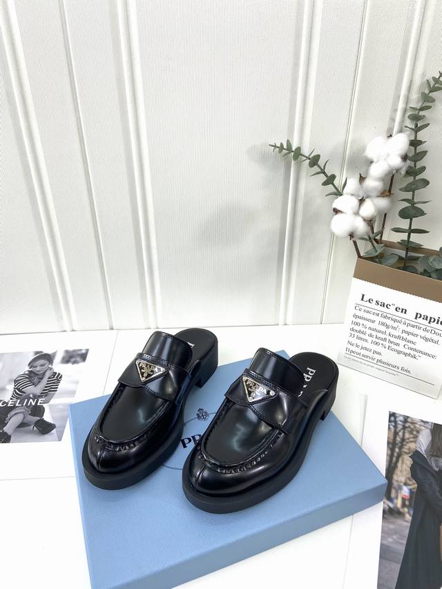 prad* Our upgraded spring/summer triangle-label loafers. Compared to last year's