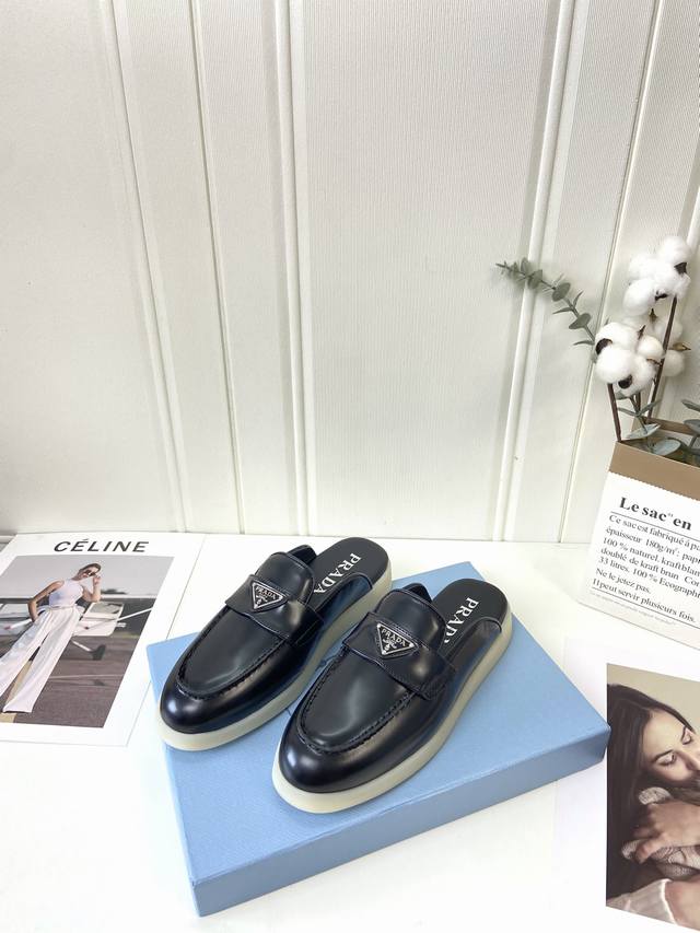 Couple's factory p batch men's 20 Prada New loafer half slippers Low-key luxury