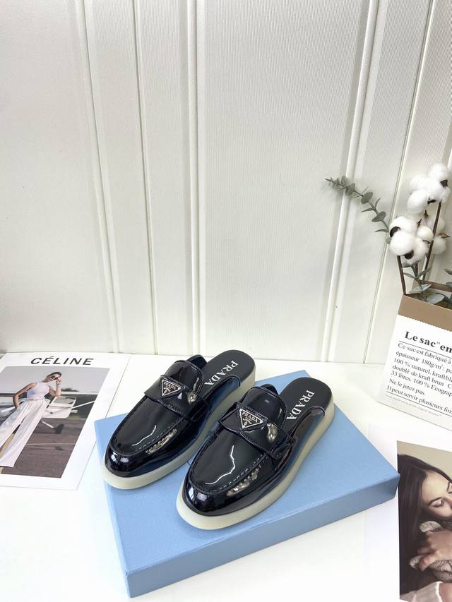 Couple's factory p batch men's 20 Prada New loafer half slippers Low-key luxury