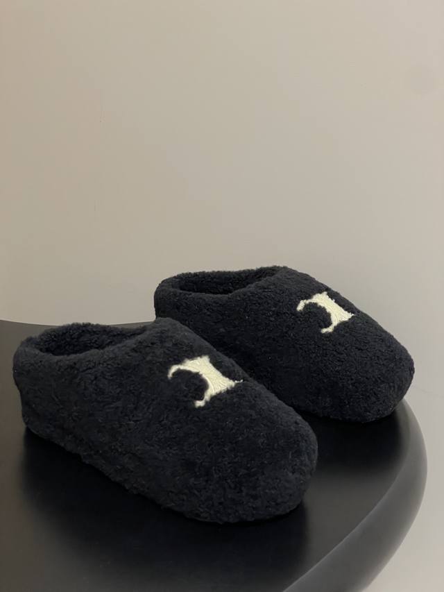 Top quality25Fw New autumn and winter Celine Arc de Triomphe thick-soled mules,