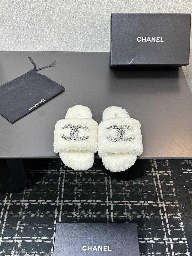 Chanel 25 latest fur slippers with diamond embellishments are now on sale! High-