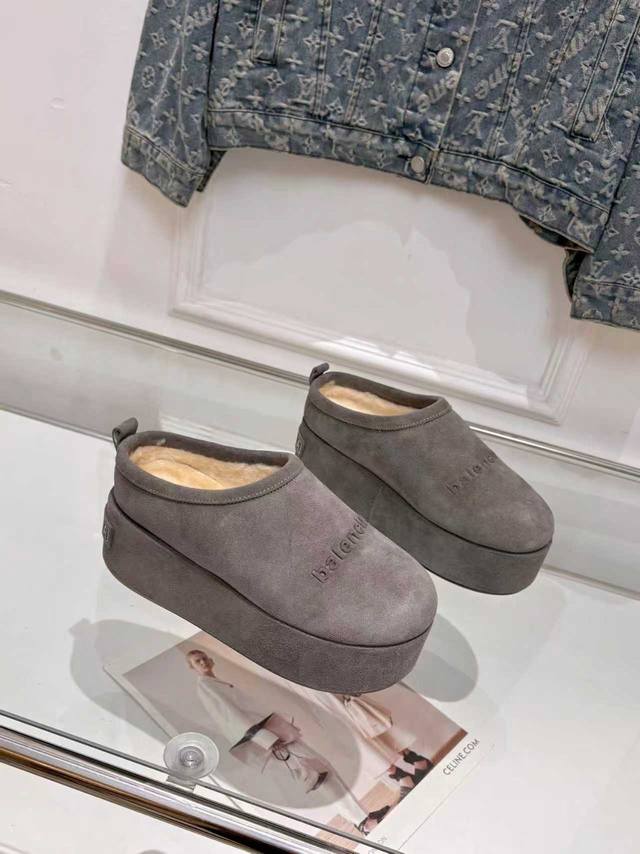 Balenciaga Alaska Soft Thick-soled Mule Furry SlippersTop qualityBalenciaga Thi