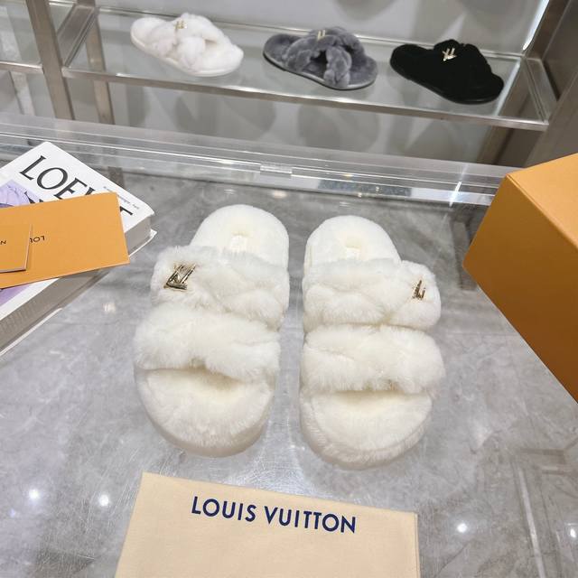 lv Latest New Arrival ~ Winterbreak Comfort Flat Slippers with Furry Half-Slippe