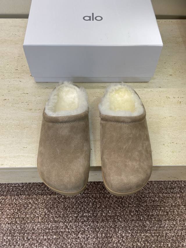 Factory p price p Alo 2025 autumn and winter new letter logo mules women's shoes