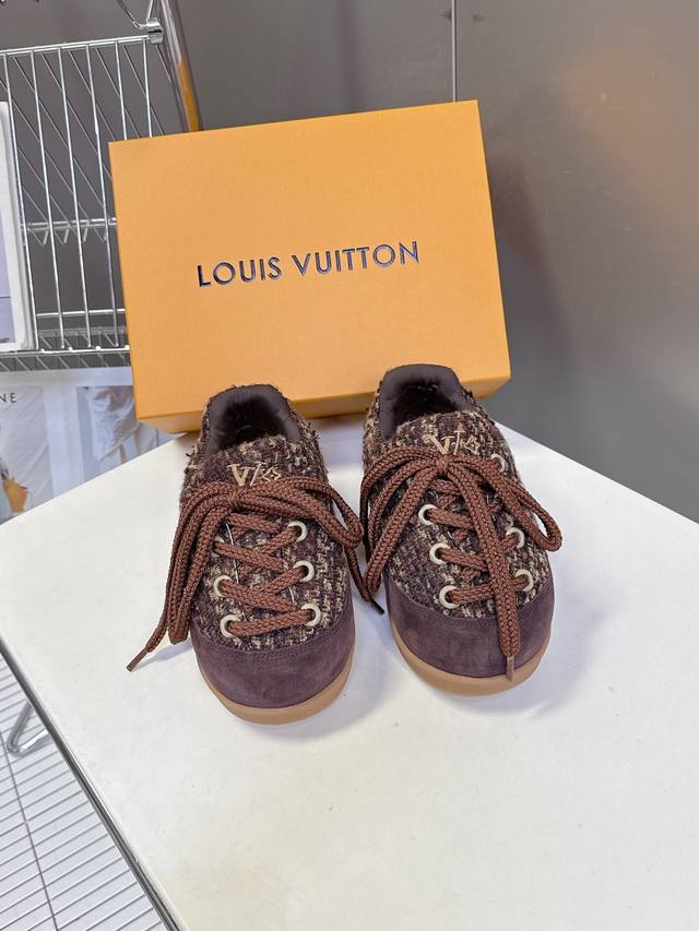 Louis Vuitton's latest runway model, the Yeti, is a suede cowhide base, partiall