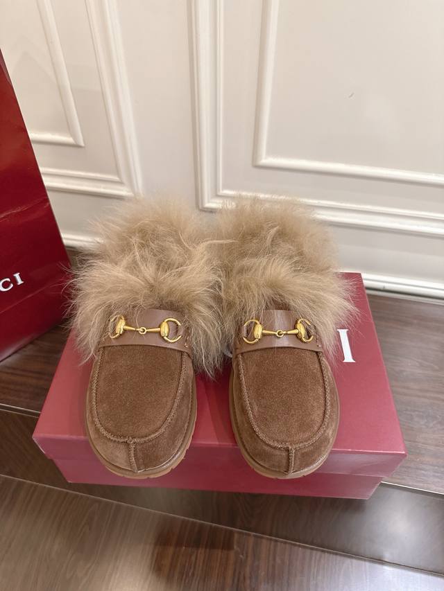 Factory direct women's shoes, sportswear, original Gucci horsebit wool loafers.