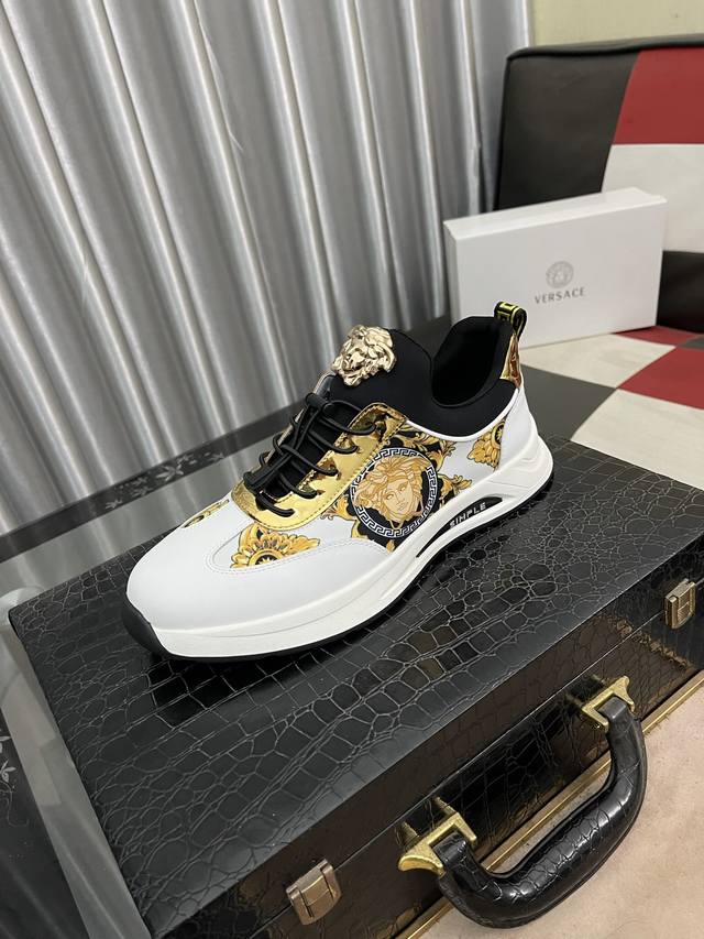 Factory direct price for men's sports shoes, original Versace men's fashion shoe
