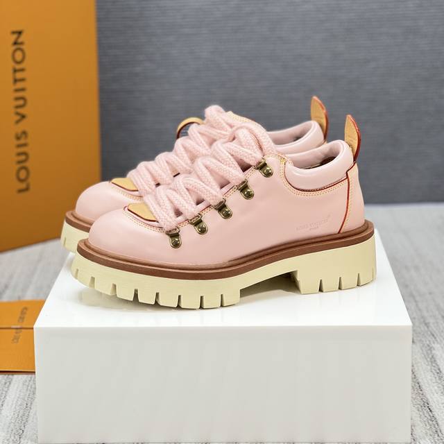 Louis Vuiteeon Lace-up Platform Loafers, Latest Derby Style. This platform loafe