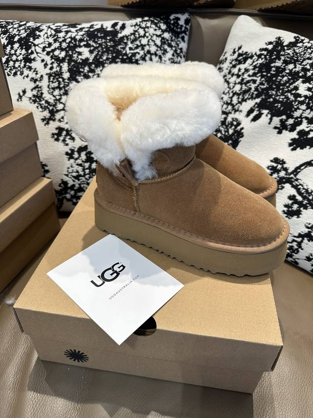 Ugg Mid-Calf Thick Wool Snow Boots, Sizes 35-40 (Ddd)