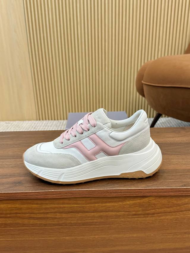 Real Price Hogan 2025 New H-Stripes Series Couple Chunky Platform Dad Shoes, Cas