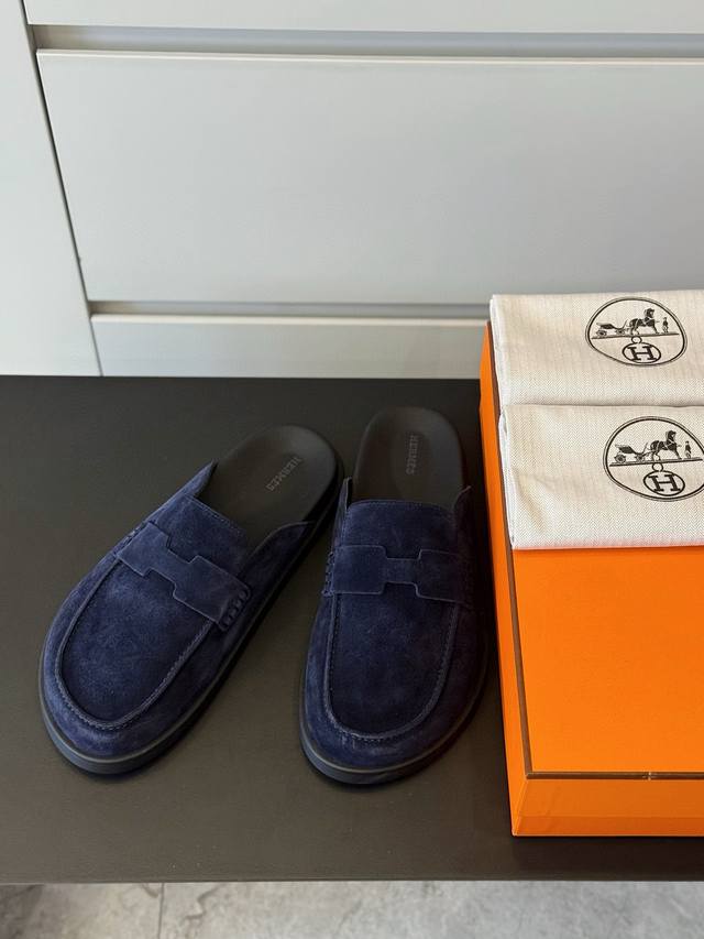 H-brand Go Mule Shoes, suede calfskin mules, another classic Birkenstock style.