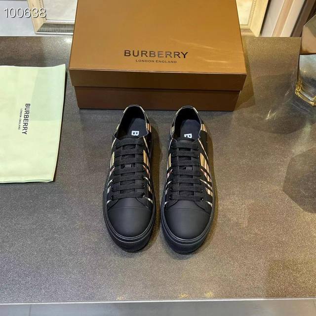 New arrival at the boutique: Burberry retro plaid cotton sneakers with a strikin