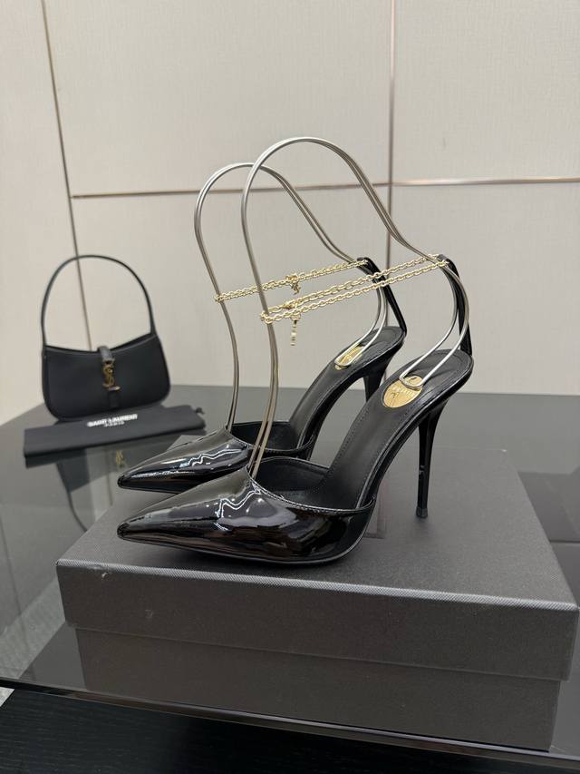 YSL Saint Laurent SS2025 New Metal Toe Elegant and Stylish High-Heeled Sandals!