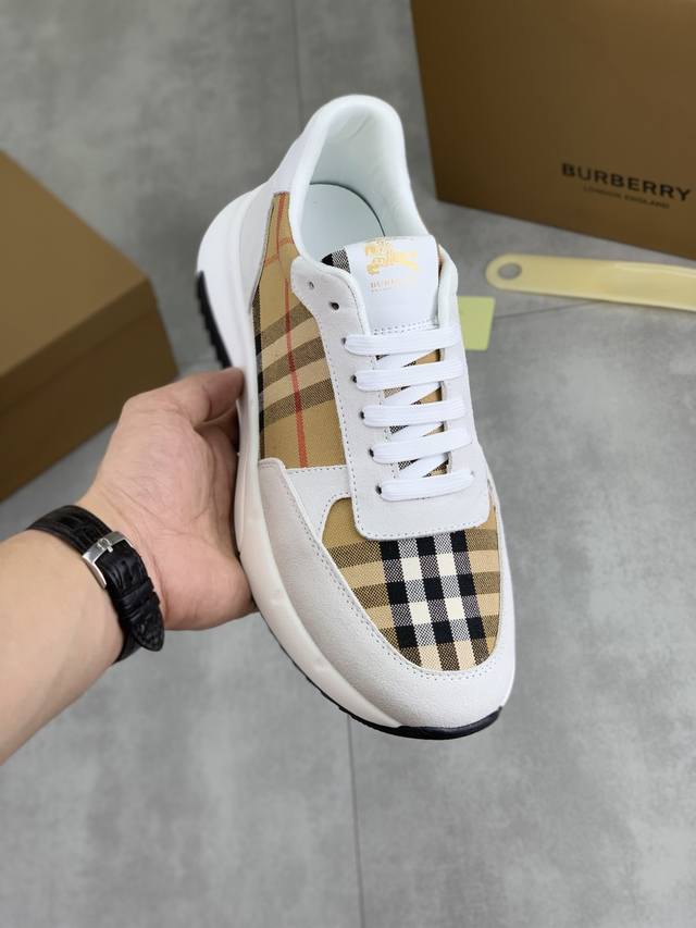 Factory direct price. New Burberry men's casual low-top sneakers, perfect workma