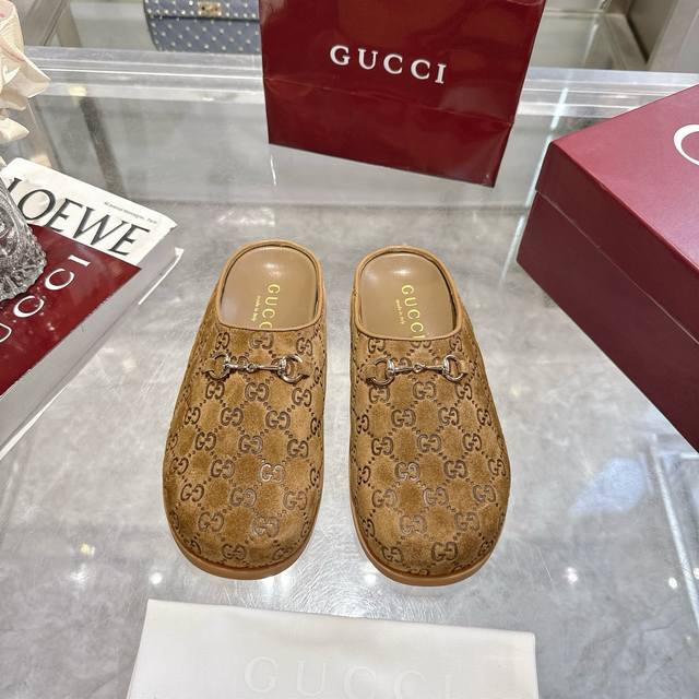 Gucci Women's: Sizes: 36-42 New suede calfskin horsebit mules. Gucci continues t