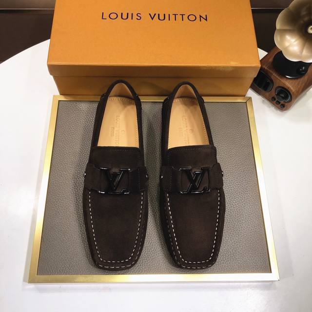 Factory direct price LV driving shoes, new style, dyed cowhide lining, available