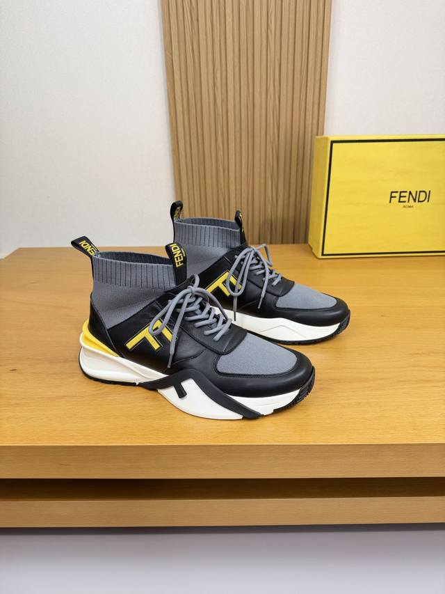 Fendi - High-end quality original single casual sports shoes - Upper: Silk calfs