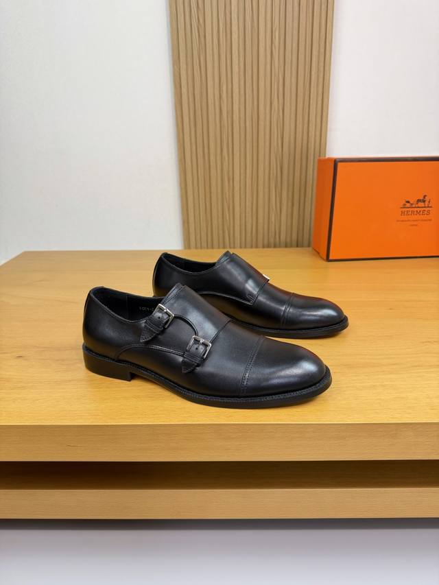 Hermes - High-end quality original dress shoes - Upper: Nappa calfskin, brand me