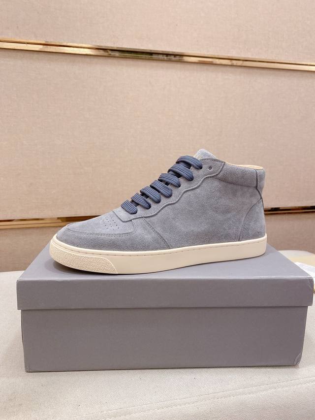 Factory direct price, new mid-top Brunello Cucinelli men's shoes, leather lining