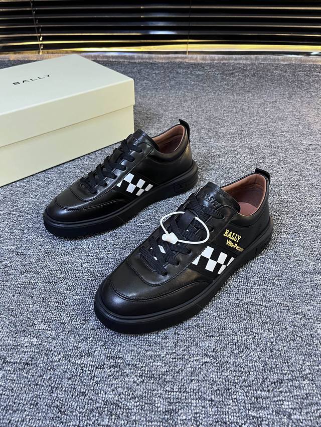 Bally Men's New Leather Casual Sneakers! These sneakers are made of imported cal Bally Men's New Leather Casual Sneakers! These sneakers are made of imported cal