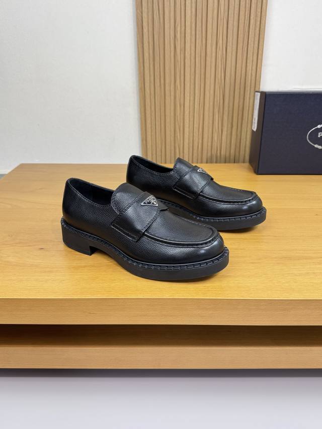 Prada - High-end quality original single-piece formal leather shoes - Upper: Imp