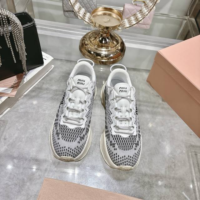 Factory direct Miumiu New Arrival ~ Miu's 25Ss runway new hot-selling mesh platf