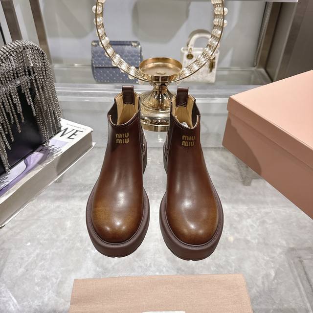 Factory Price P Miumiu 25S Fall/Winter Runway New Ankle Boots The most worthwhil