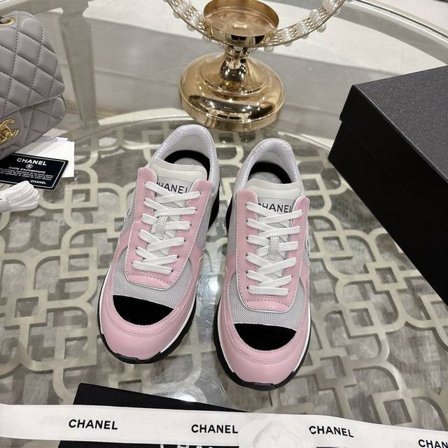 Chanel 2025 New Sneakers, Square Toe Lace-up Casual Shoes, Trendy Shoes. This is