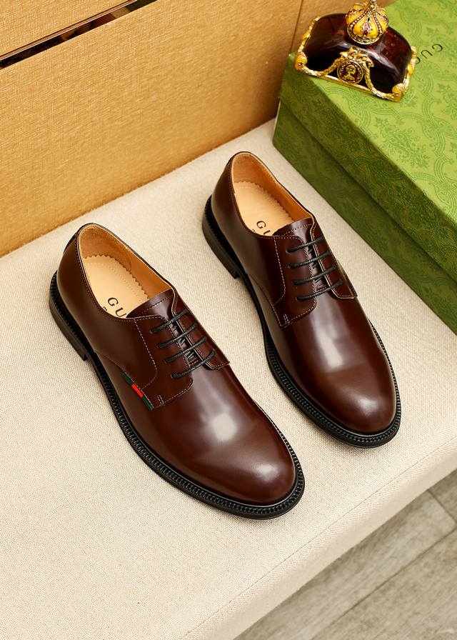 Product Brand: Gucci Business Leather Shoes True to Size: 38-44, 45-46 (Custom M