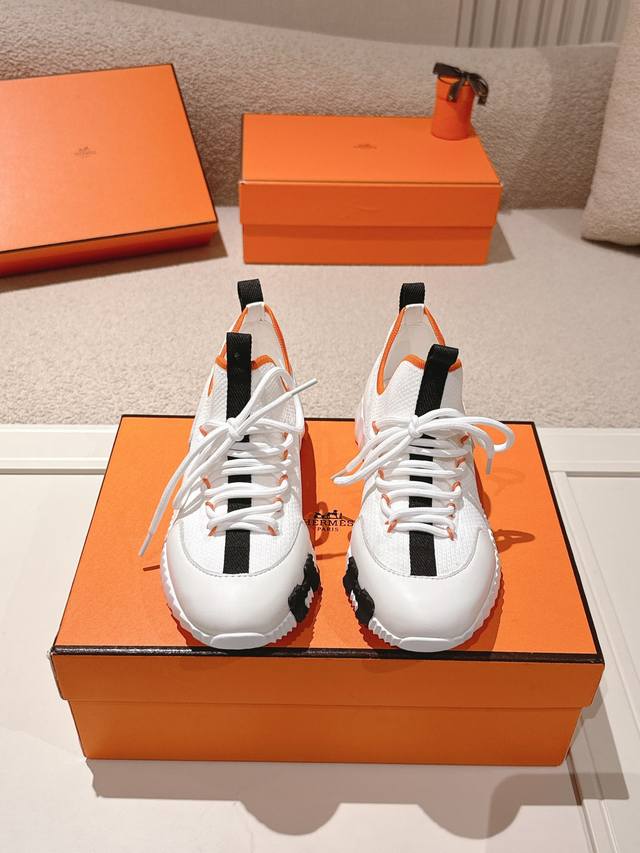 Price Guaranteed! Top-Tier Hermes Version # Hermes Classic Couple Casual Sneaker