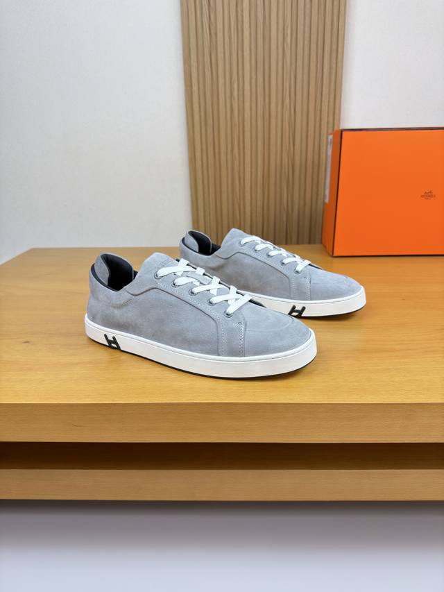 Hermes - High-end quality original single casual sports sneakers - Upper: Suede