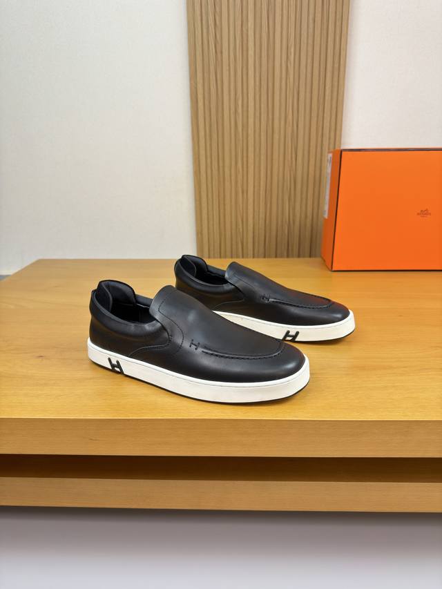 Hermes - High-end quality original slip-on casual sports sneakers - Upper: Nappa