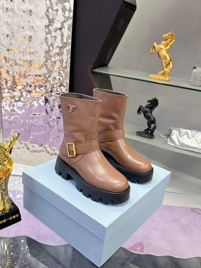 Factory Price: Prada Classic Triangle Logo Slip-on Women's Ankle Boots - A must-