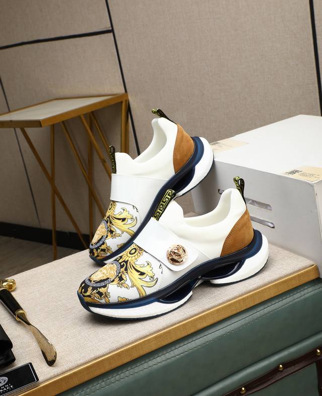 Factory Price P Versace New Series Medusa Trendy Men's Low-Top Casual Shoes! Dev