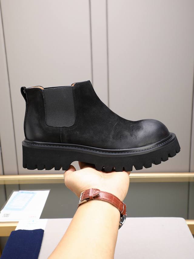 High-top Ferragamo casual leather shoes, imported top-grain nubuck cowhide loafe