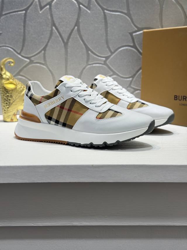 Burberry* New men's classic low-top sneakers, a fresh take on vintage check cott