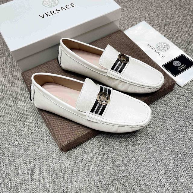 Real price, new Versace official flagship store model, original cowhide upper wi