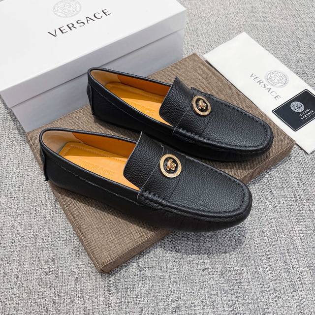 Real price, new Versace official flagship store model, original cowhide upper wi