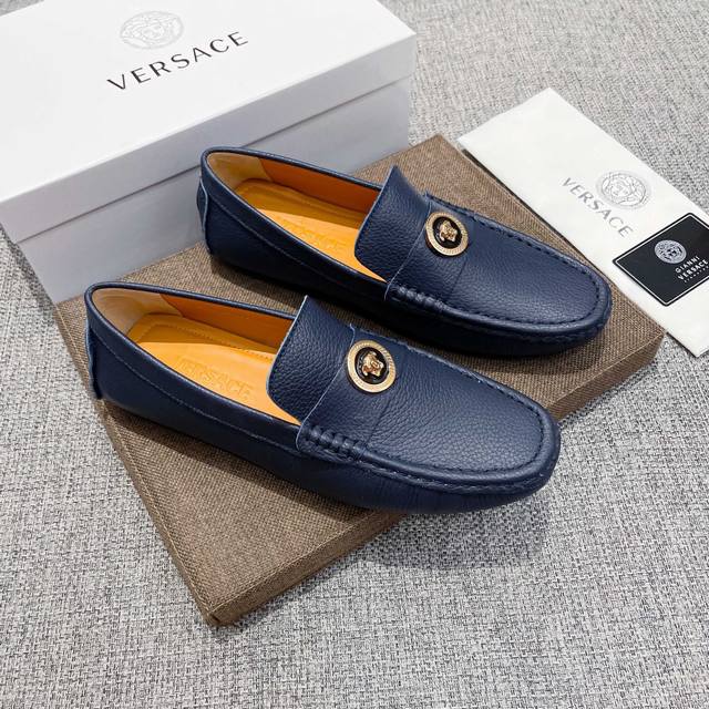 Real price, new Versace official flagship store model, original cowhide upper wi