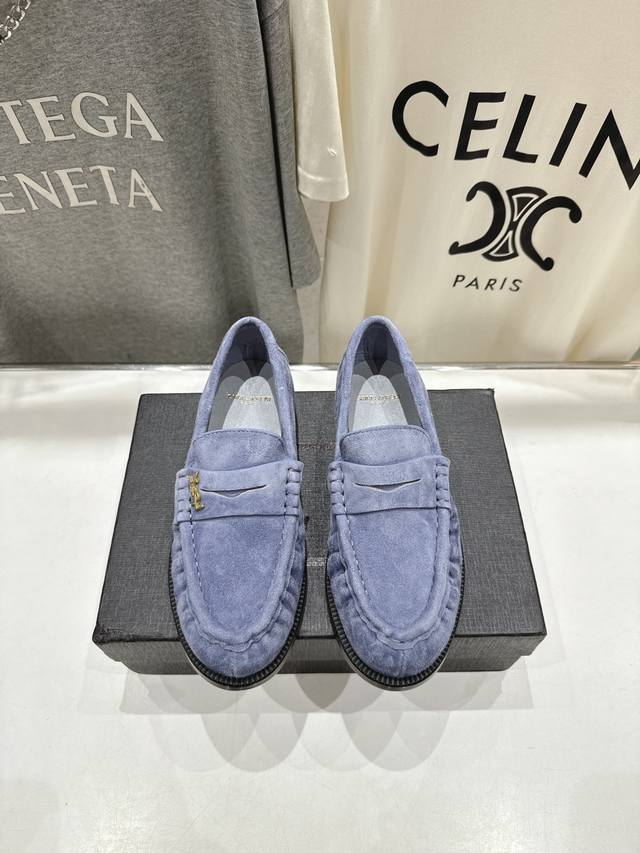 High-quality factory-made Saint Laurent YSL 25Ss flat Mary Jane slip-on loafers,