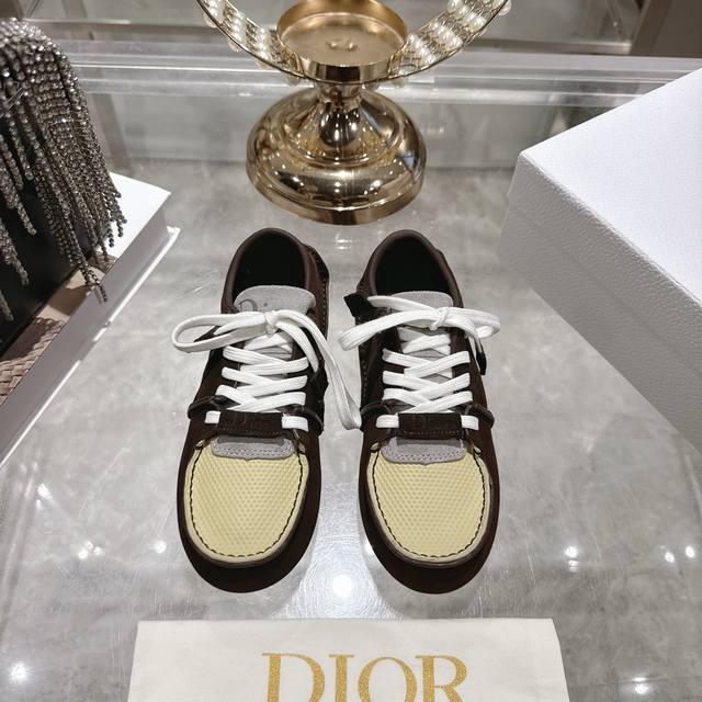 Factory direct Dior 2025 new monogram canvas shoes, casual sports shoes with var