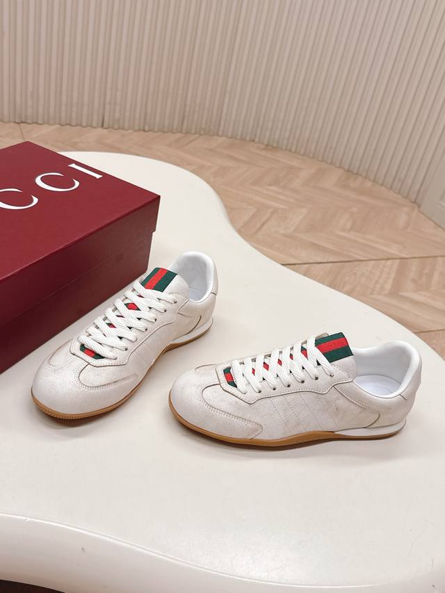 Men's +10 Couple Style Gucci Retro Cortez Sneakers, German Training Sneakers, Wh