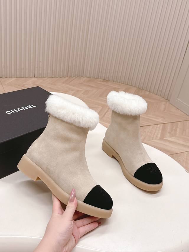 Chanel 25K Autumn/Winter New Style Furry Snow Boots - Classic, High-End, Elegant