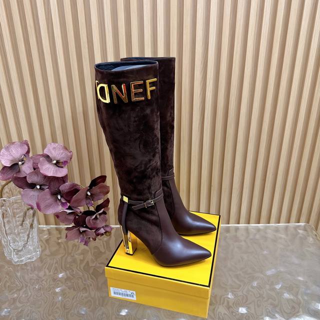 2025 Fendi New Arrival from the Boutique: Chunky Heel Boots with Cutouts in Two