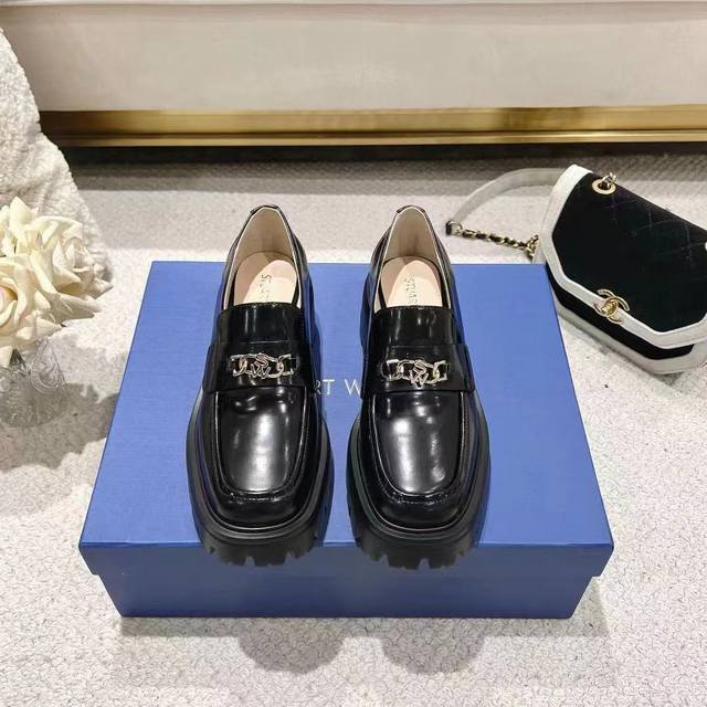 Sw Early Spring New Platform Loafers. Classic luxurious split-edge bead craftsma